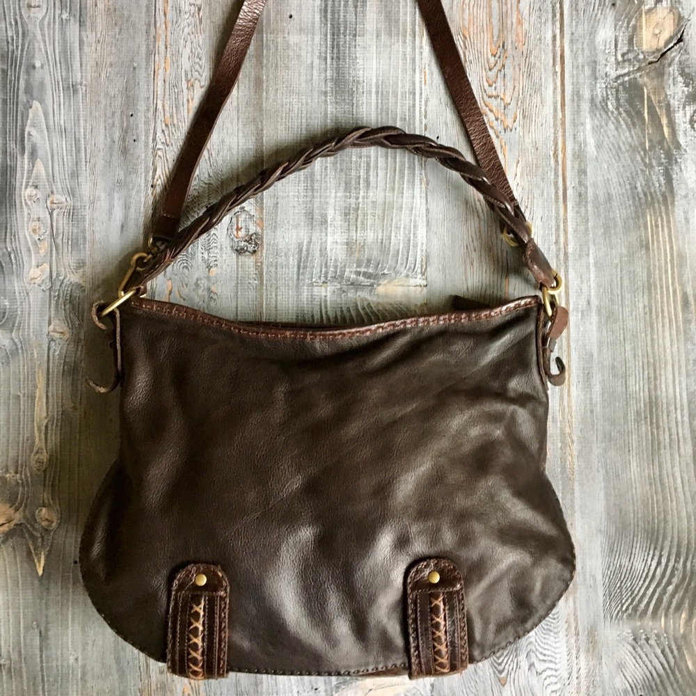 Carla Mancini leather handbag, hobo cross body bag